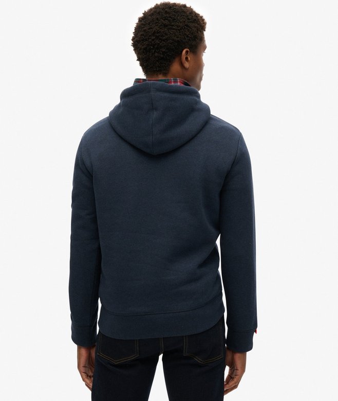 Vintage Logo Heritage Relaxed Hoodie-Navy Marl-Back view