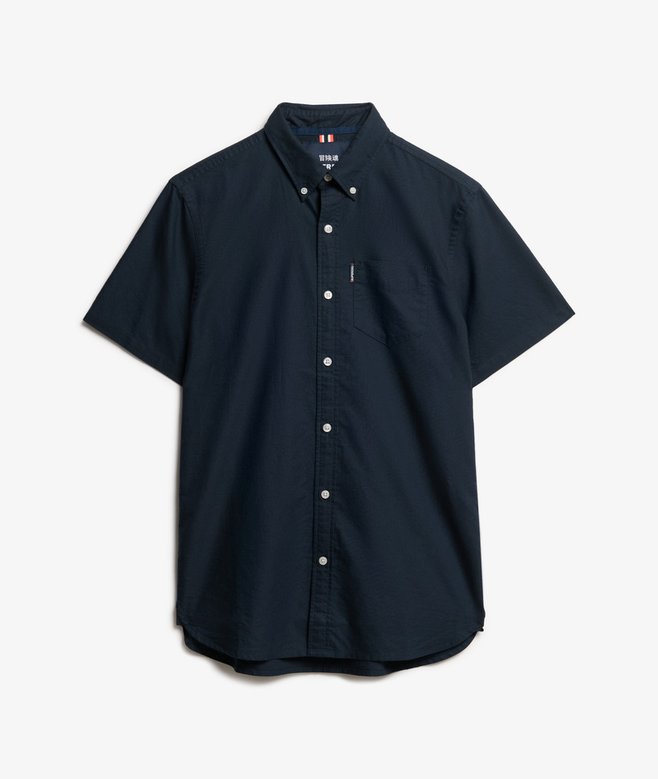 SUPERDRY Oxford Short Sleeve Shirt-Eclipse Navy Eclipse Navy side view