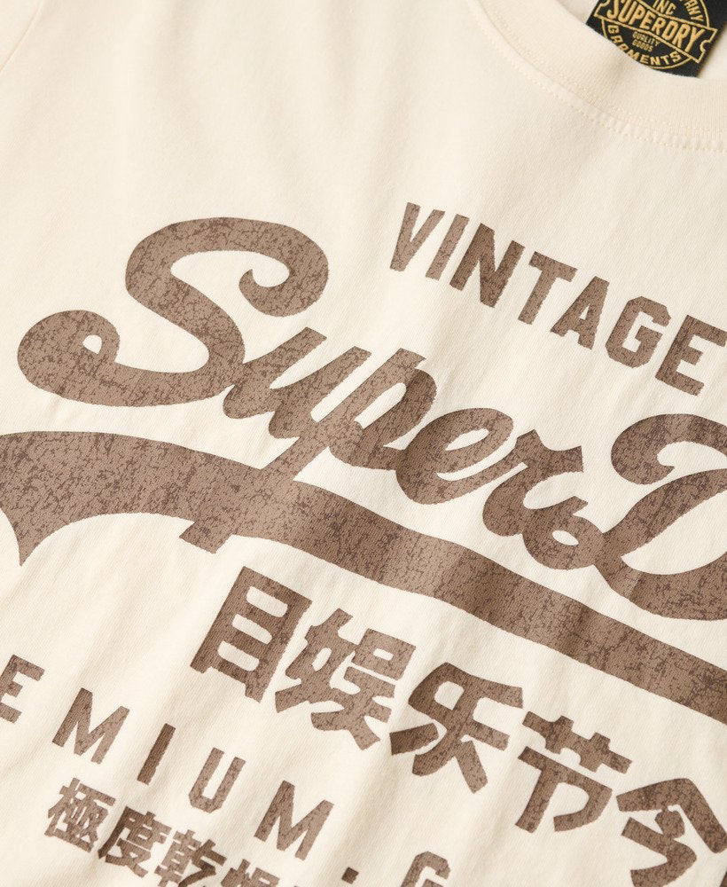 Vintage Logo Workwear Relaxed Tee-Riff White-Logo view