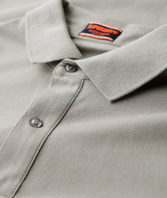 City Pique Polo-Dove Grey-Collar detail