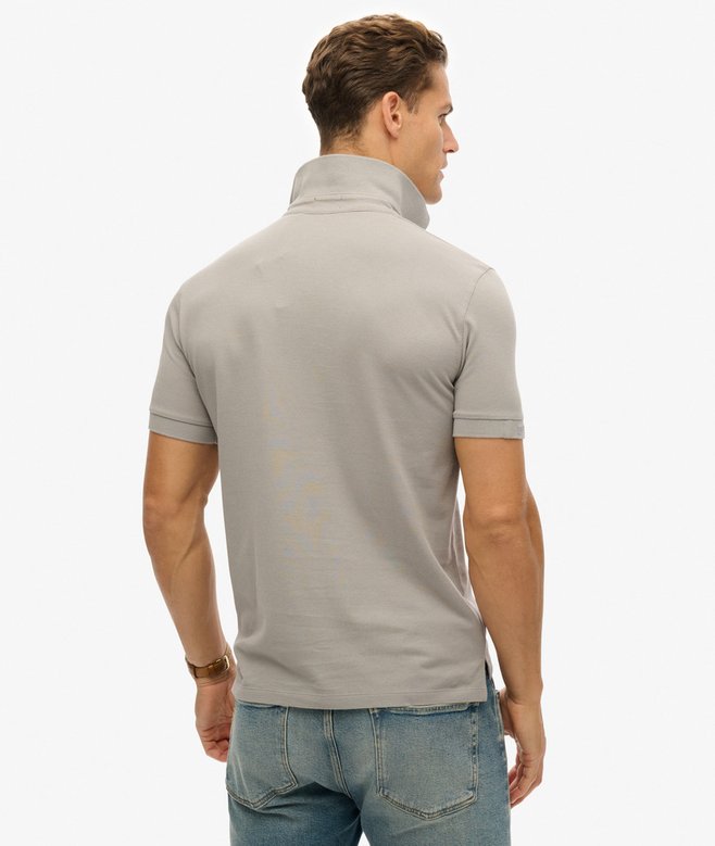 City Pique Polo-Dove Grey-Back view
