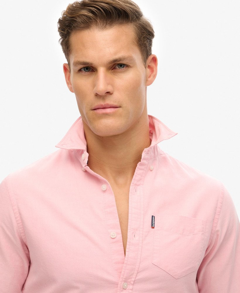 SUPERDRY Essentials Oxford City Pink Shirt City Pink Chambray Oxford detail view
