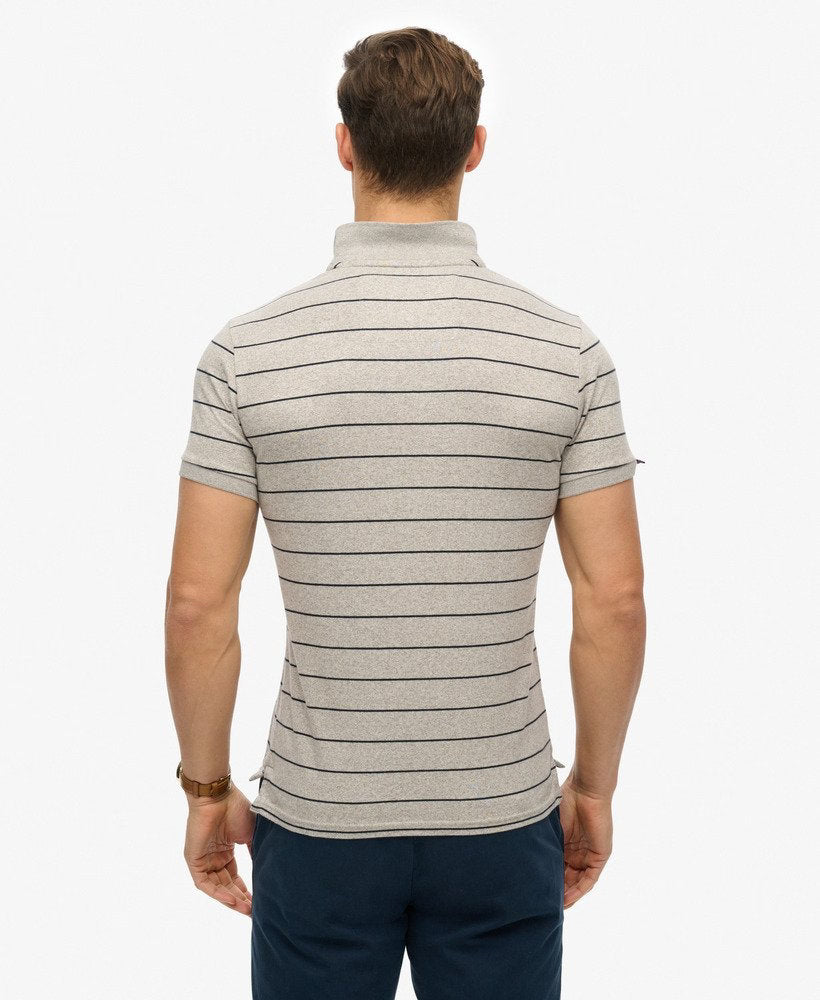 SUPERDRY Vintage Athletic Jersey Polo-Grey Stripe Grey Stripe detail view