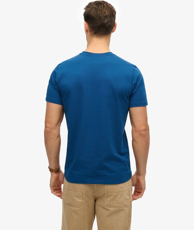 Men's City Tee-Pilot Mid Blue-Model Back View