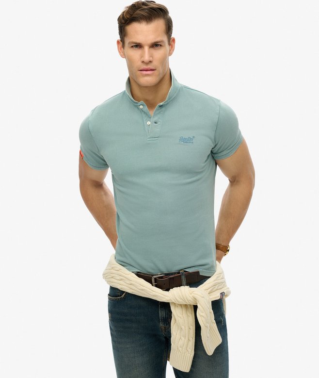 Vintage Destroy Polo-Destroy Tourmaline Blue