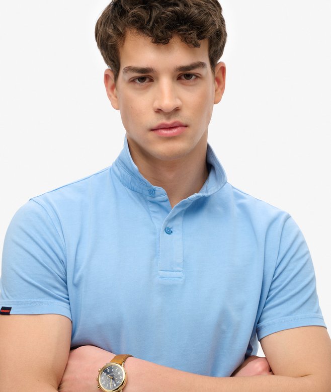 SUPERDRY Essential Jersey Polo-Bluebell Bluebell detail view
