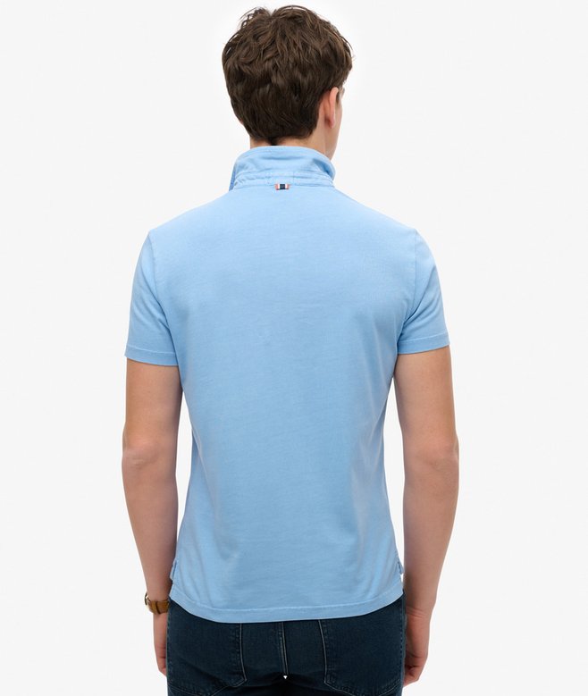 SUPERDRY Essential Jersey Polo-Bluebell Bluebell back view