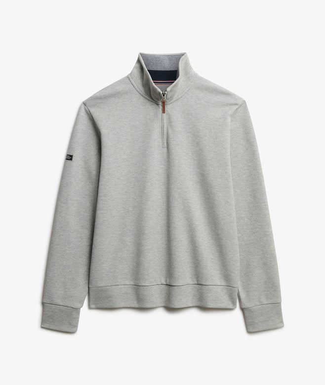 Men'Core Pique Henley-Grey Marl-Ghost Front View