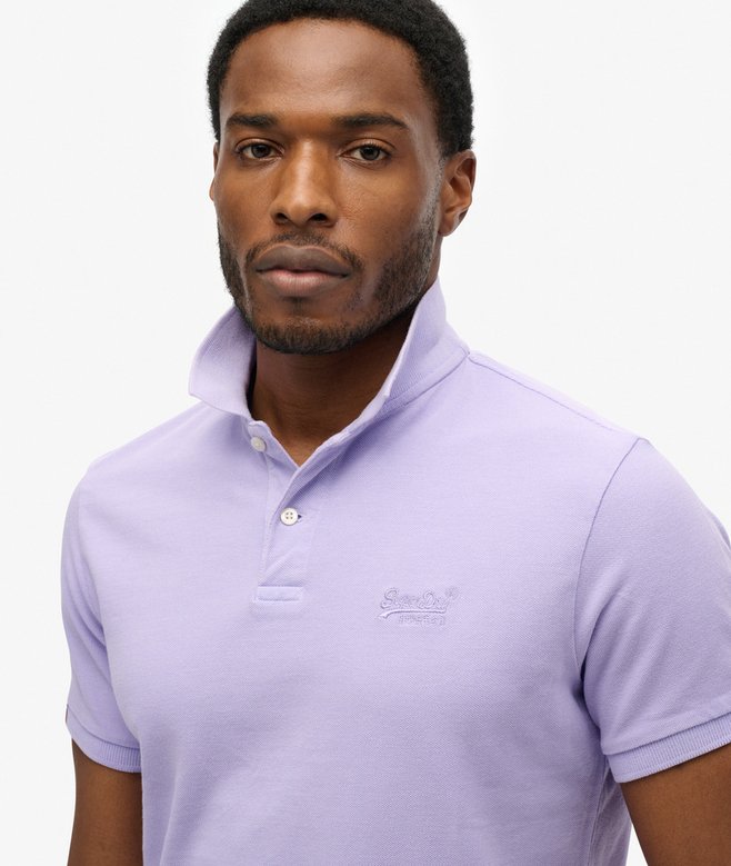 SUPERDRY Vintage Destroy Polo-Light Lavender Purple Light Lavender Purple detail view