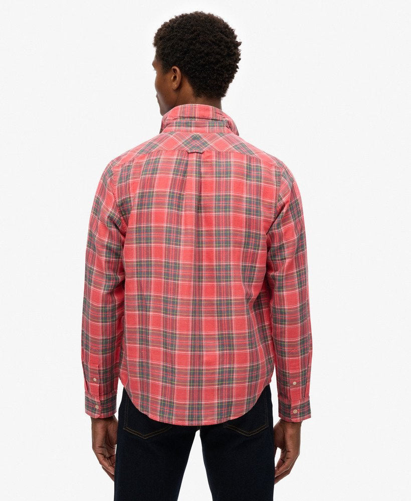 SUPERDRY Merchant Linen Red Check Shirt RED CHECK detail view