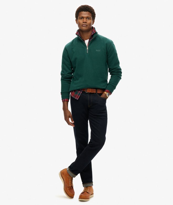 Essential Logo Henley-Dark Pine Green