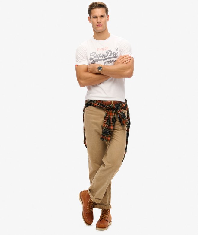 Vintage Logo Heritage Relaxed Tee-Optic-Full model view