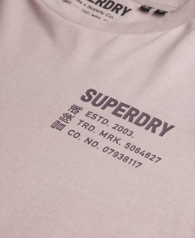 SUPERDRY Utility Sport Graphic Cloud Grey Tee Cloud Grey side view