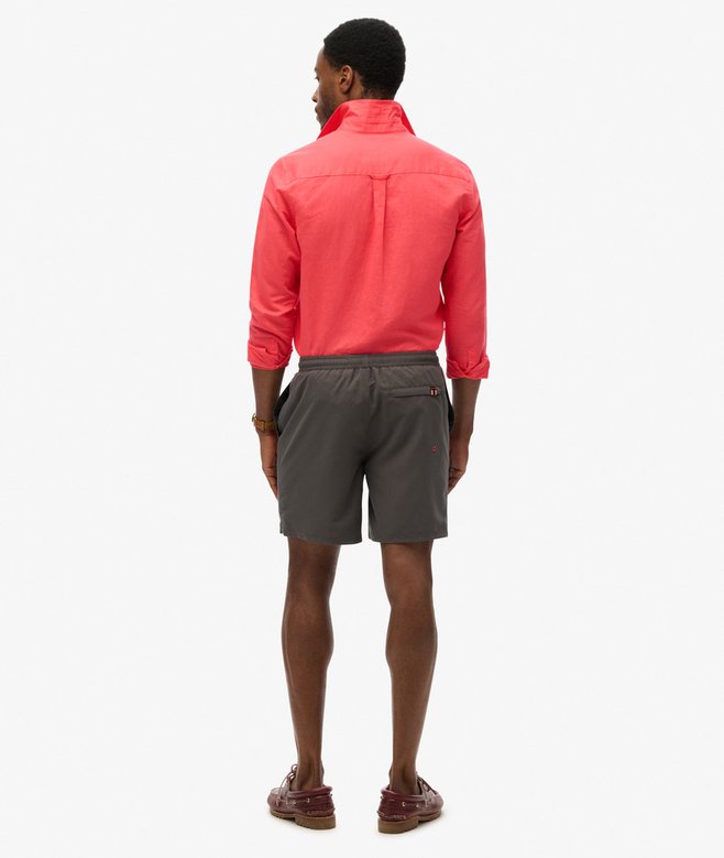 Men's Sport Graphic 17 Swim Short-Charcoal-Model Full Back View