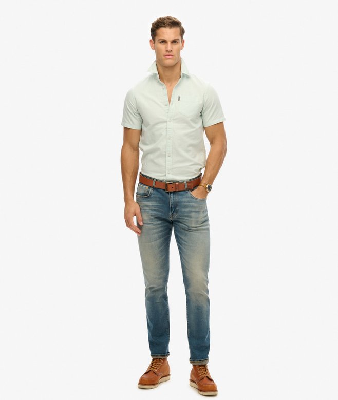 Oxford Short Sleeve Shirt-Light Green
