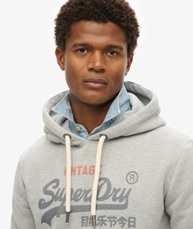 Vintage Logo Heritage Relaxed Hood-College Grey Marl-Front view