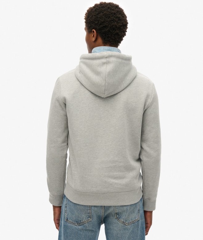 SUPERDRY Vintage Logo Heritage Relaxed Hood-College Grey Marl College Grey Marl back view