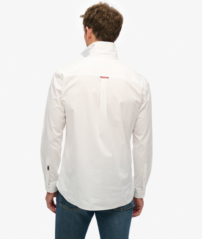 SUPERDRY Essentials Tailored Lite Shirt-Optic optic back view