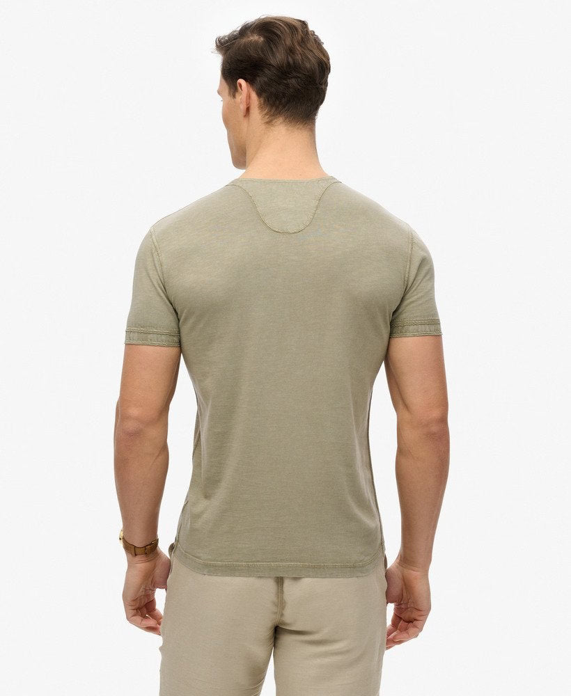 SUPERDRY Slub Ss Jersey Grandad Top-Light Khaki Green Light Khaki Green detail view