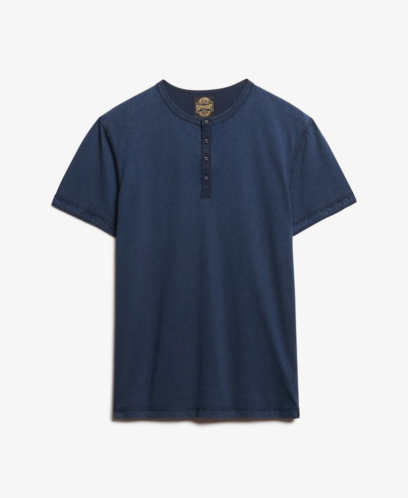 SUPERDRY Slub Ss Jersey Grandad Top-Navy Navy side view