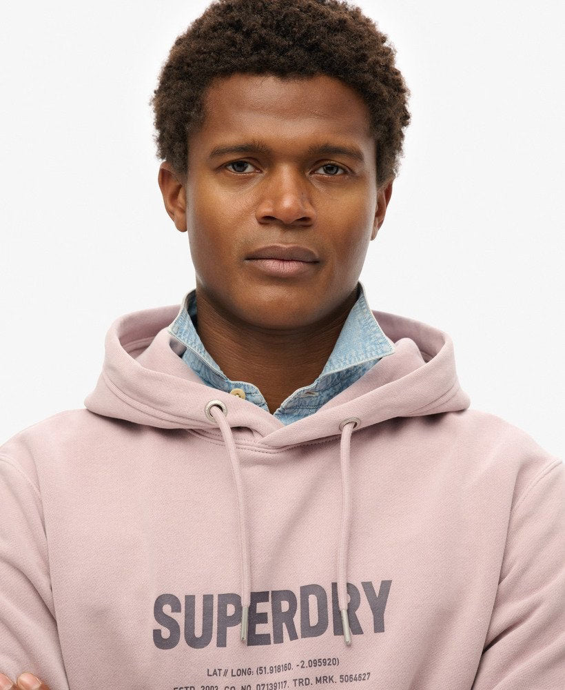 SUPERDRY Utility Sport Hoodie-Cloud Grey Cloud Grey back view