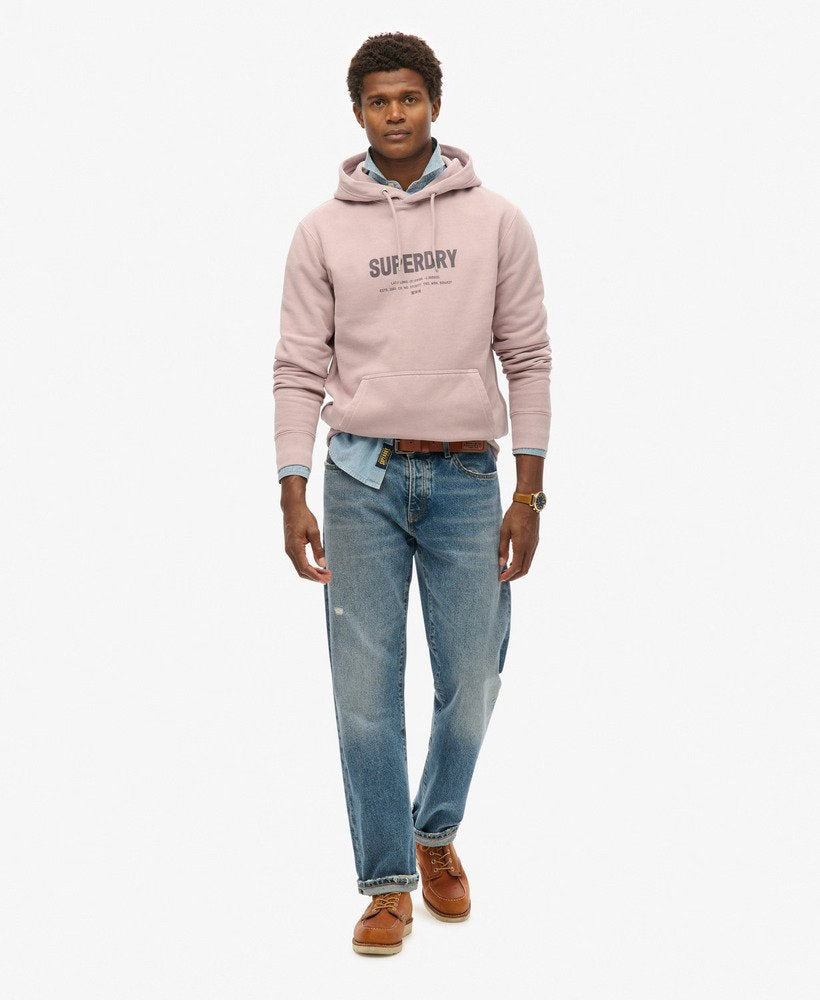 SUPERDRY Utility Sport Hoodie-Cloud Grey Cloud Grey model front view