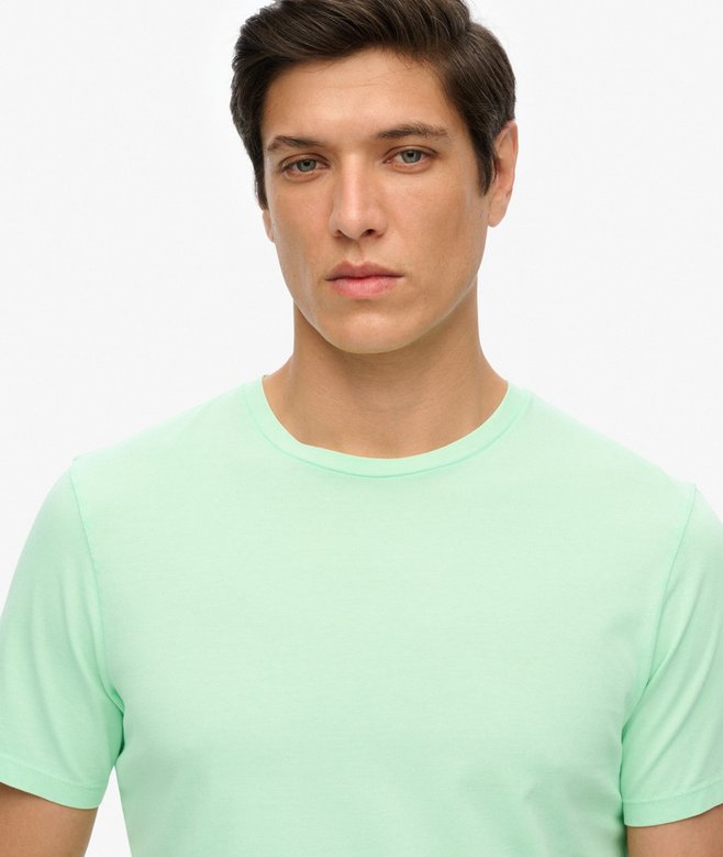 Men's Classic Essential Tee-Washed Green Ash-Close Up View
