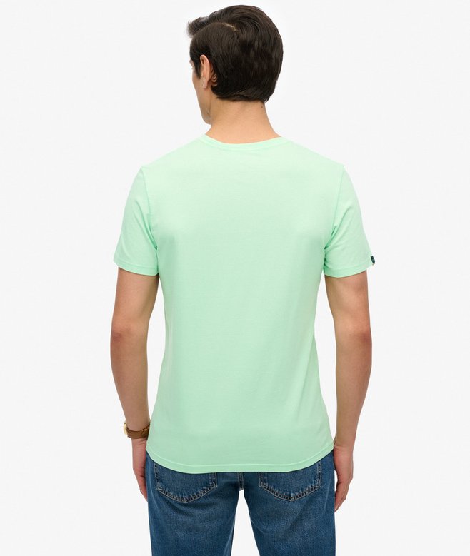 Men's Classic Essential Tee-Washed Green Ash-Model Back View