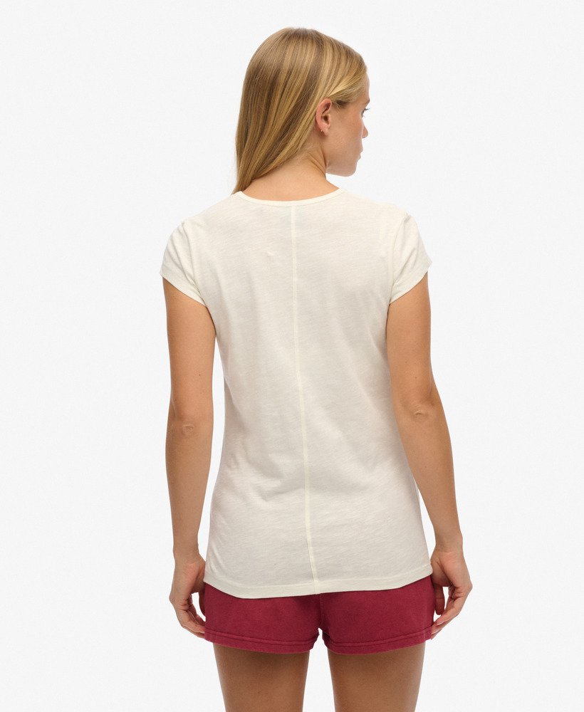 Superdry Ladies Athletic Essential Slub Tee-Off White Off White detail view