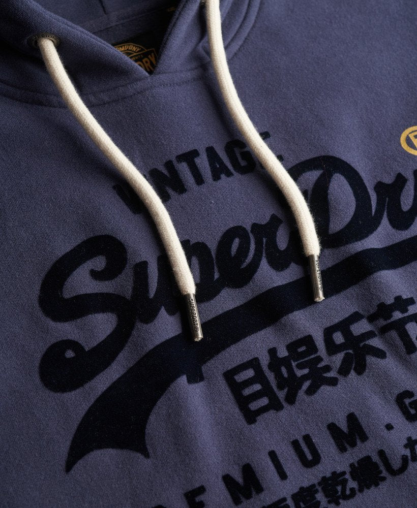 SUPERDRY Vl Tonal Relaxed Hood-Navy Navy back view