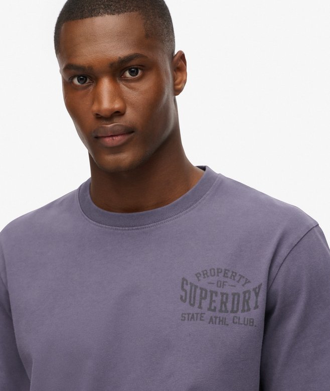 Men's Athletic Essential Tee-Greystone-Closer View of Logo