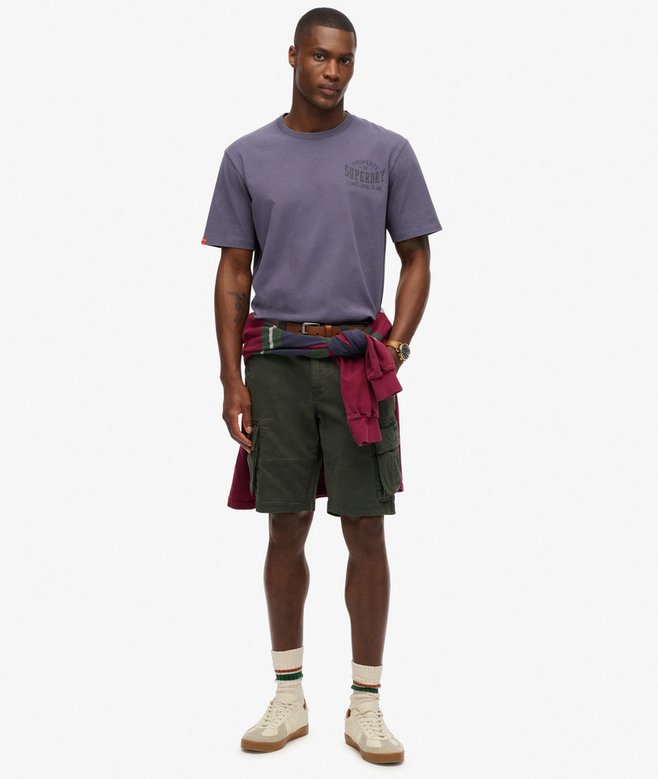 Men's Athletic Essential Tee-Greystone-Model Full Front View
