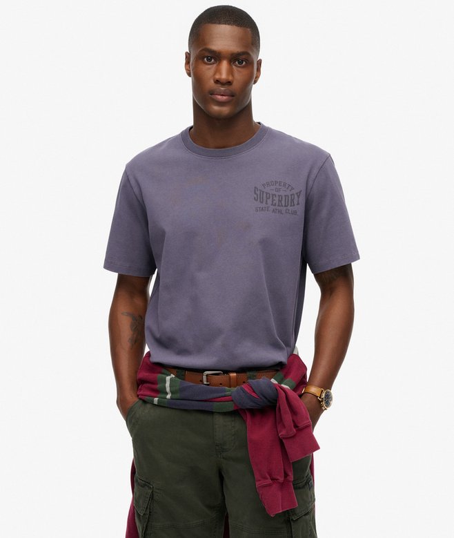 Men's Athletic Essential Tee-Greystone-Model Front View