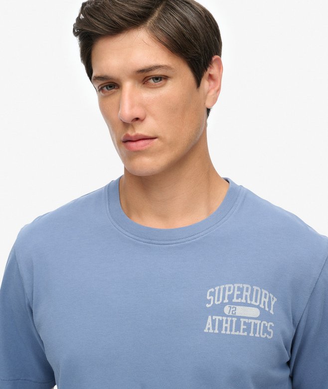 Men's Athletic Ess Tee-Moonlight Blue-Closer View of the Front