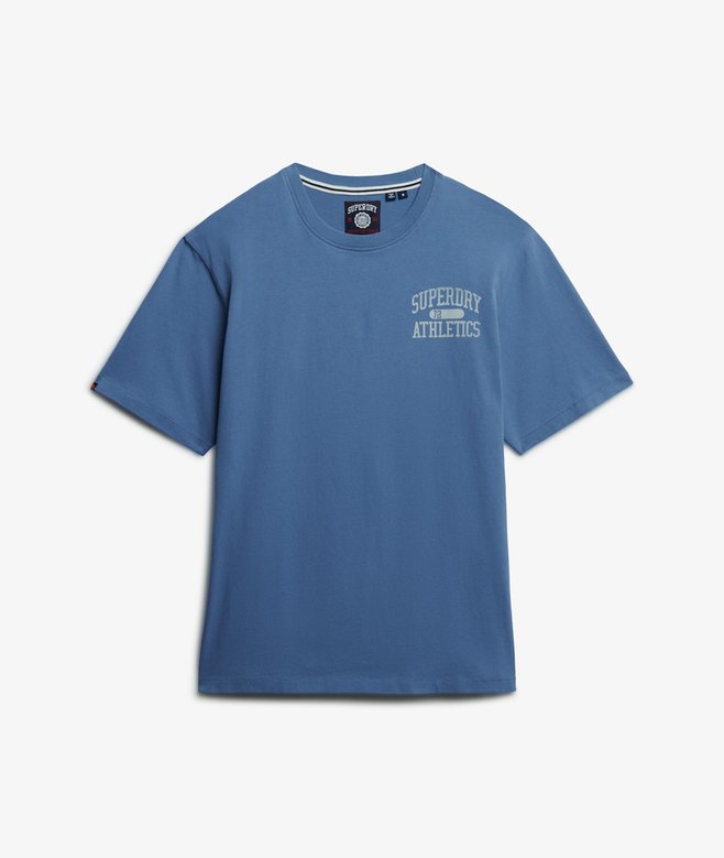 Men's Athletic Ess Tee-Moonlight Blue-Ghost Front View