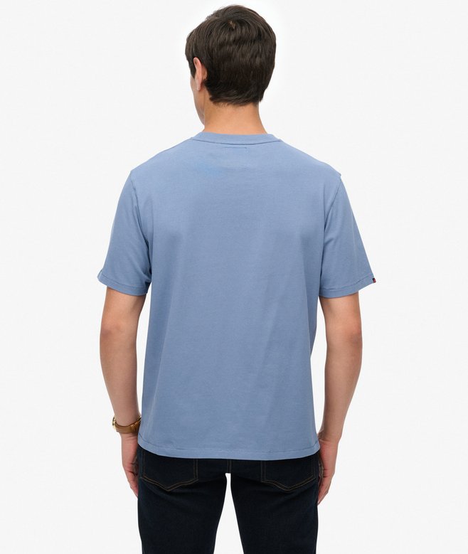 Men's Athletic Ess Tee-Moonlight Blue-Back View
