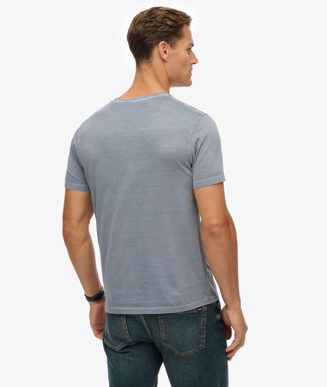 SUPERDRY Classic Essential Pocket Tee-Washed Denim Washed Denim back view