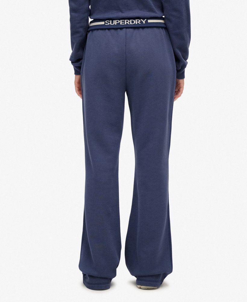Superdry Ladies Essential Logo Low Rise Flare Jogger-Mariner Navy Mariner Navy back view