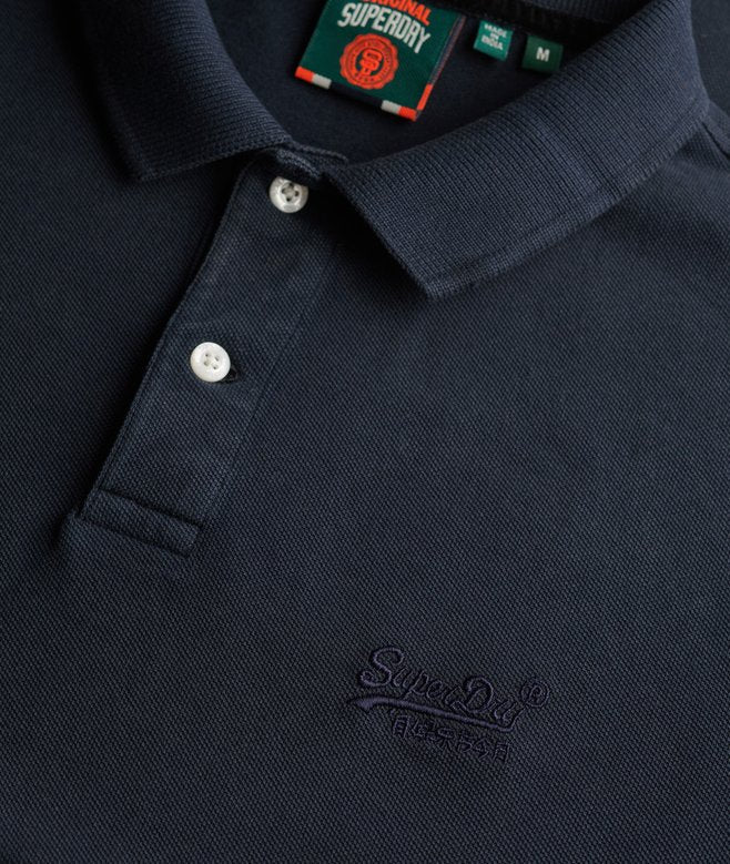 Vintage Destroy Polo-Eclipse Navy-Collar view