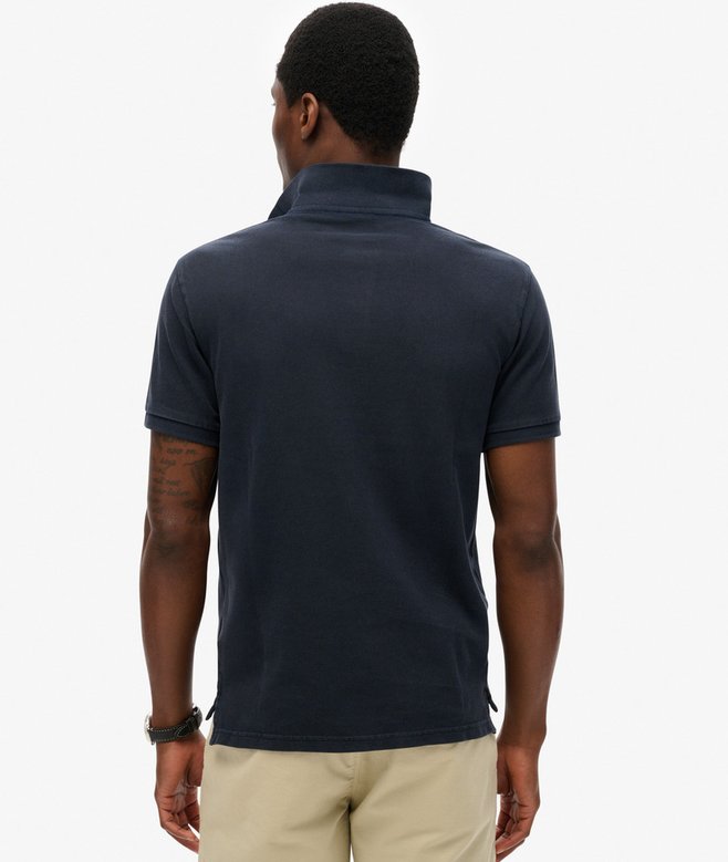 Vintage Destroy Polo-Eclipse Navy-Back view