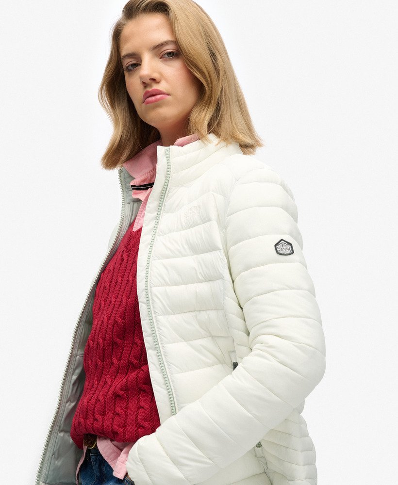 Superdry Ladies Fuji Lite Padded Jacket-Off White Off White back view