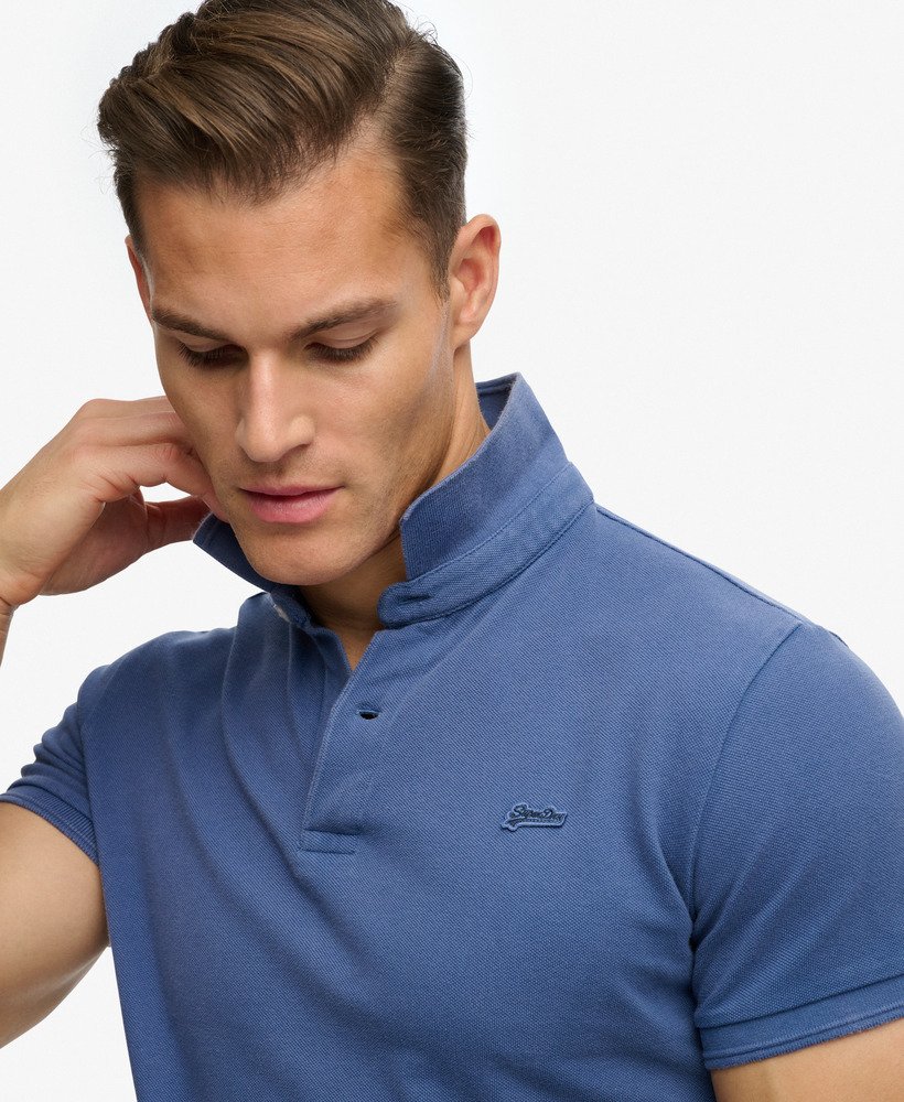 SUPERDRY Classic Pique Polo-Bay Blue Bay Blue model front view