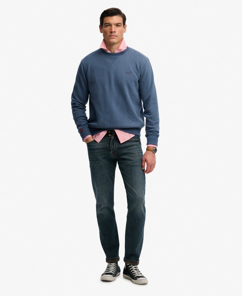 SUPERDRY Essential Logo Crew Sweatshirt-Vintage Indigo Vintage Indigo back view