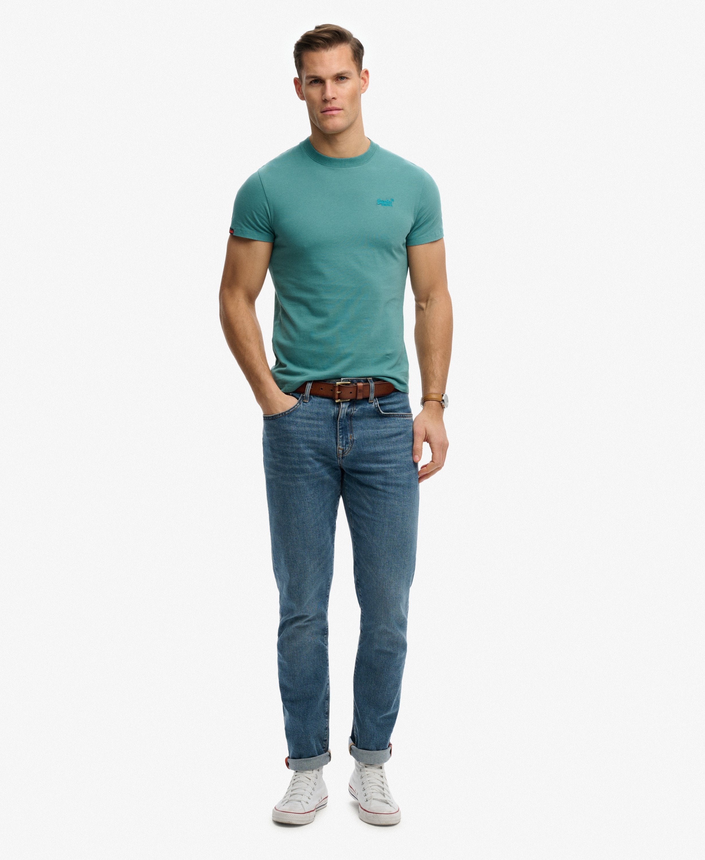 SUPERDRY Essential Logo Tee-Teal teal detail view