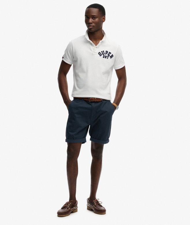 SUPERDRY Premium Regular Chino Short-Eclipse Navy Eclipse Navy model front view
