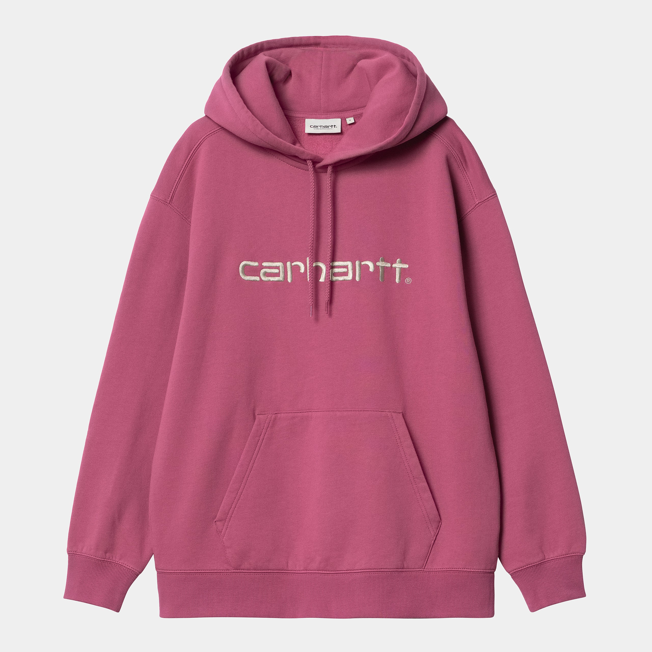 Women's W Hooded Carhartt Sweatshirt-Magenta / Tonic-Front View