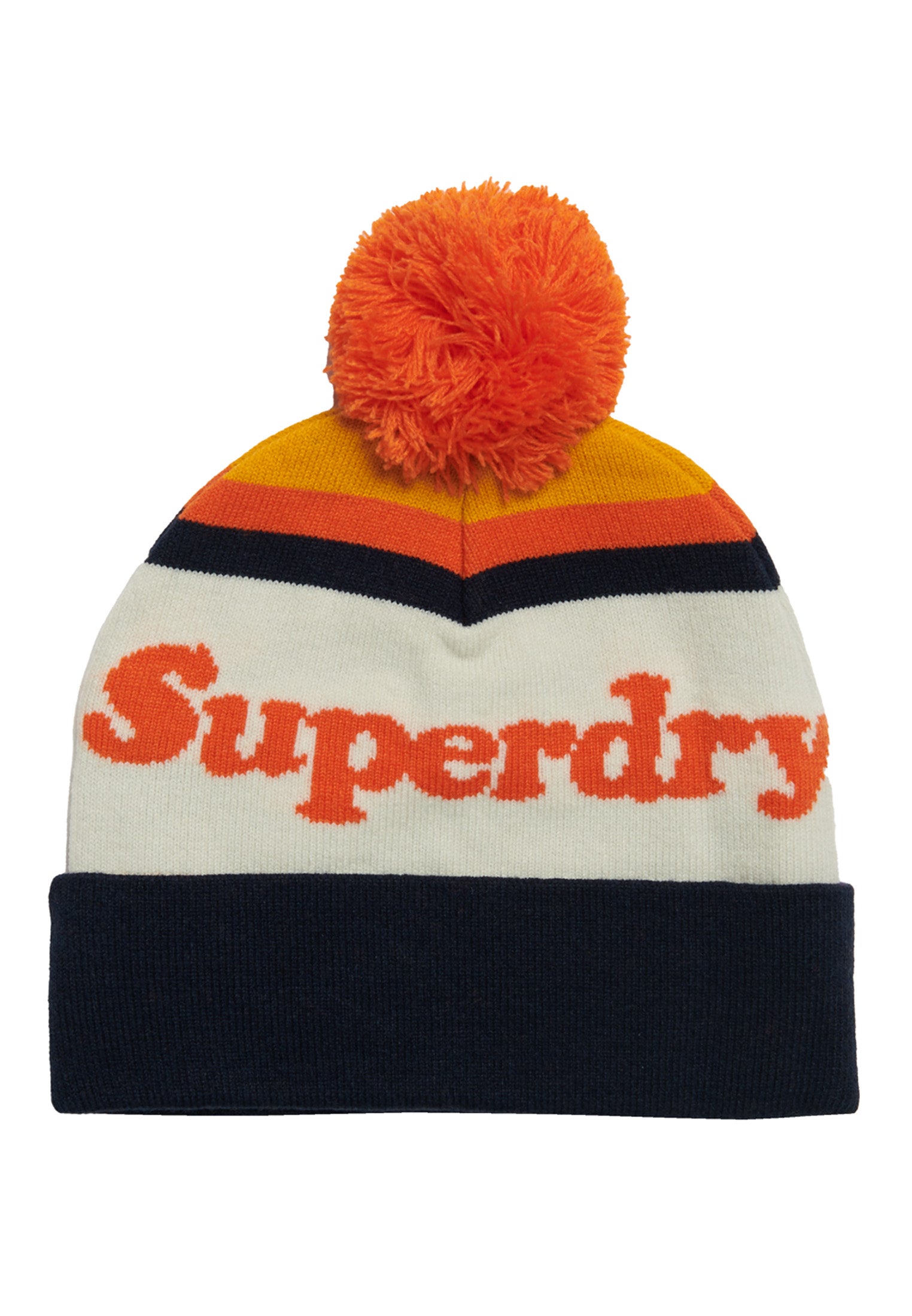 SUPERDRY Classic Logo Beanie Hat-Autumn Blaze Yellow Autumn Blaze Yellow front view