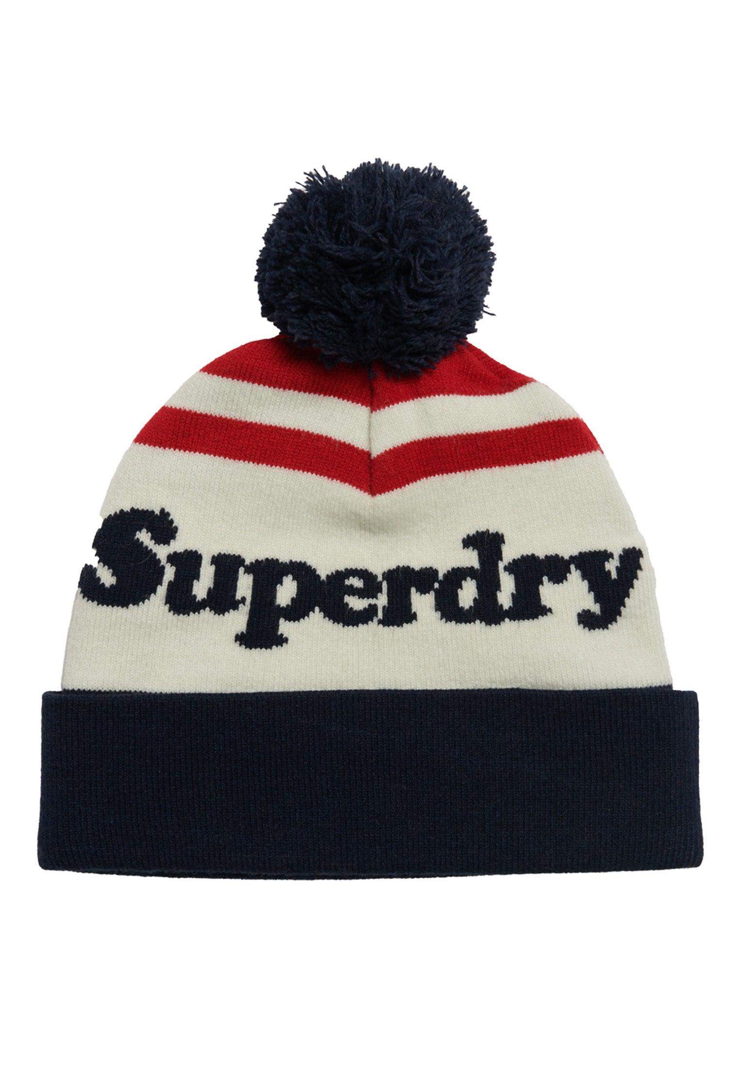 SUPERDRY Classic Logo Beanie Hat-Tango Red Tango Red front view