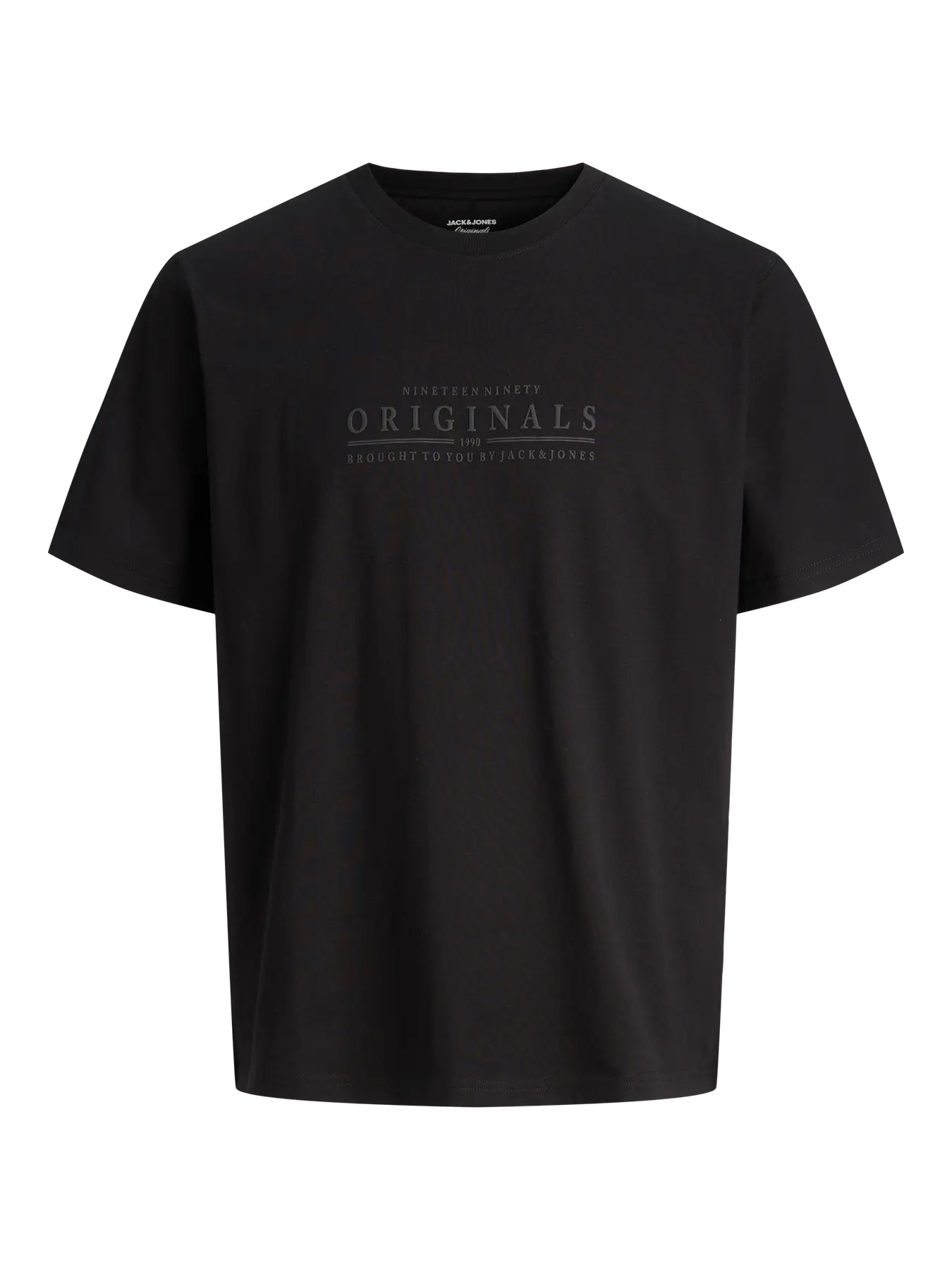 JACK JONES ORIGINALS Catskills Minimal T-Shirt-Black Black front view