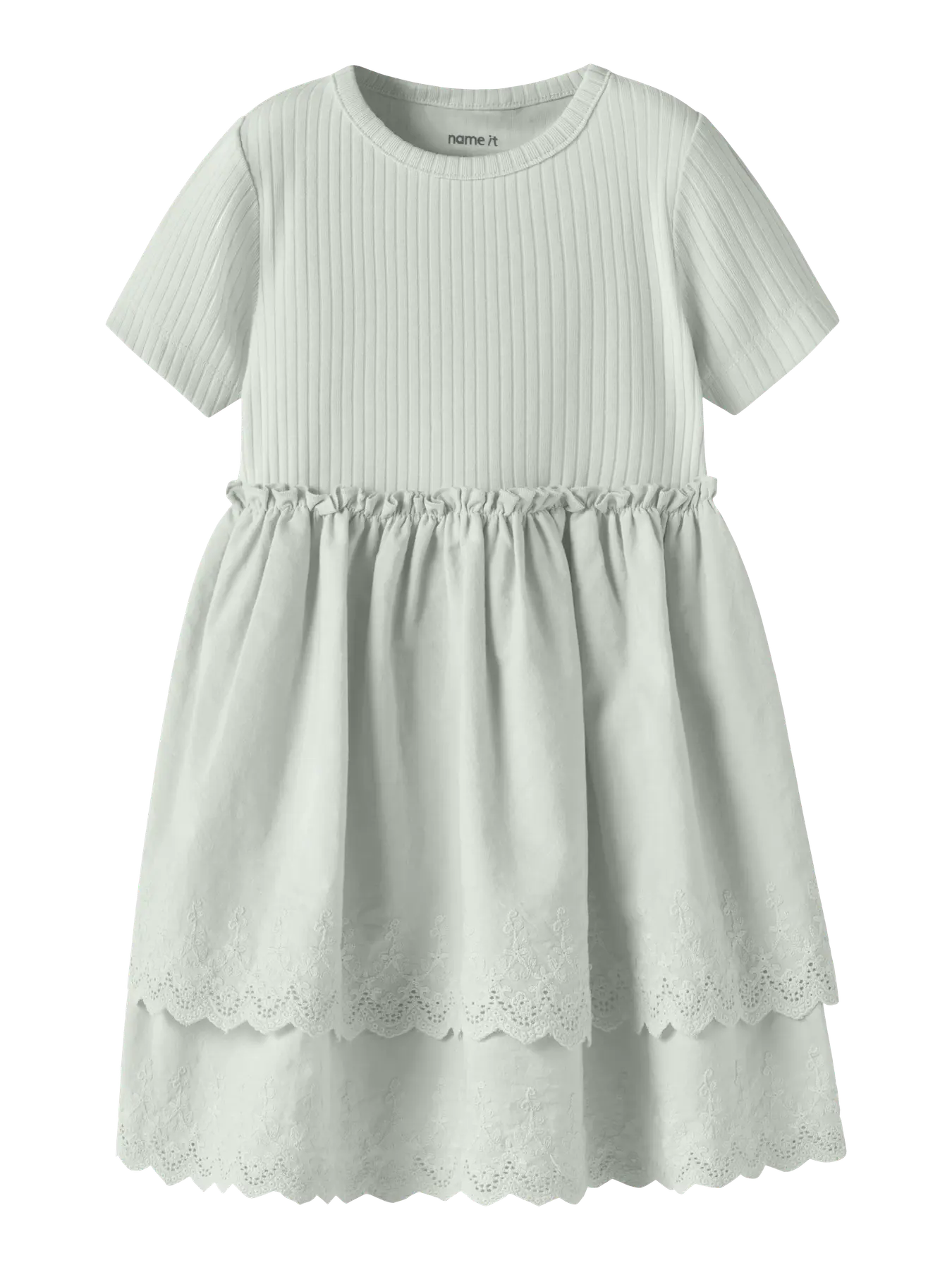NAME IT Havelle Short Sleeve Dress Cradle Pink model front view